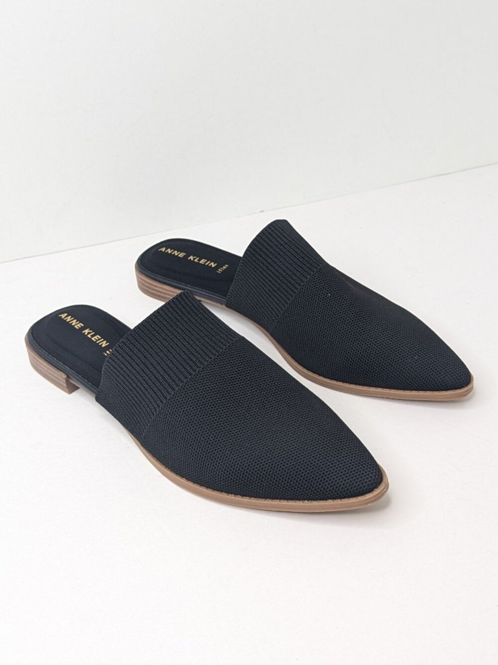 Anne Klein Violet Knit Mules Black Womens 10